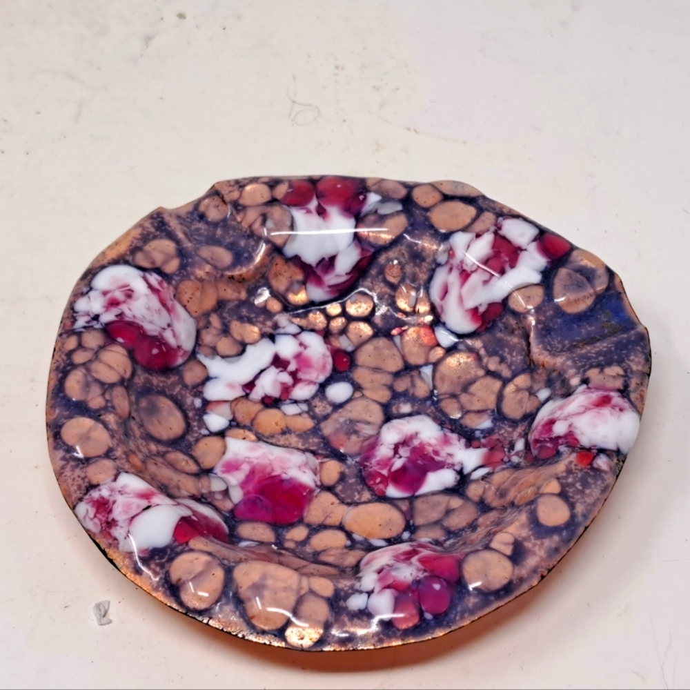 Vintage Enamel On Copper? Ashtray